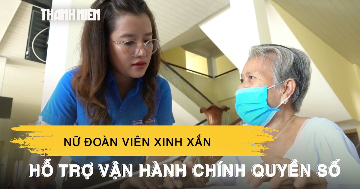 Nữ đoàn viên xinh xắn hỗ trợ vận hành chính quyền số ở miền Tây