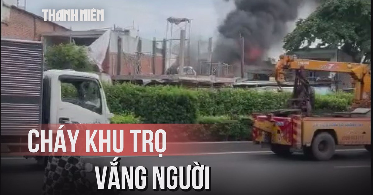 Cháy khu nhà trọ vắng người trên đường Đỗ Mười