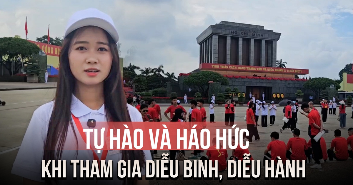 Sinh viên tự hào và háo hức khi được tham gia diễu binh, diễu hành
