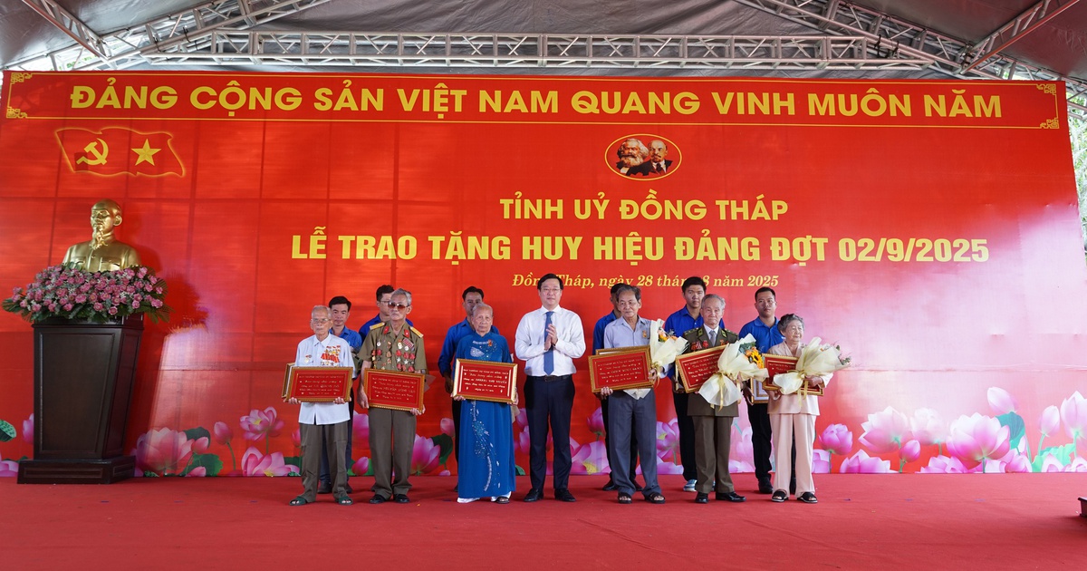 Đồng Tháp: Trao tặng hơn 1.000 Huy hiệu Đảng dịp Quốc khánh 2.9