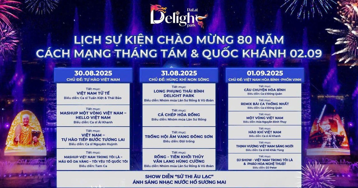 Kh&aacute;m ph&aacute; chuỗi sự kiện đặc biệt, mừng Quốc kh&aacute;nh 2.9 tại Delight Park Đ&agrave; Lạt