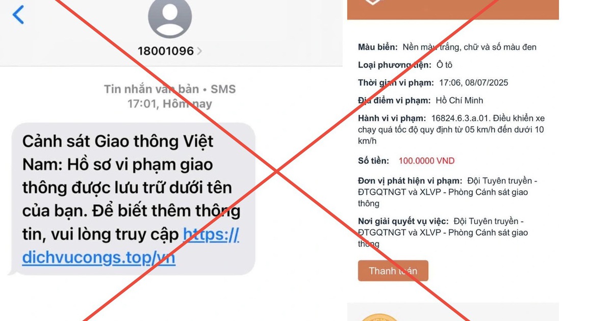 Cảnh b&aacute;o mạo danh CSGT lừa nộp phạt qua cổng dịch vụ c&ocirc;ng quốc gia... giả