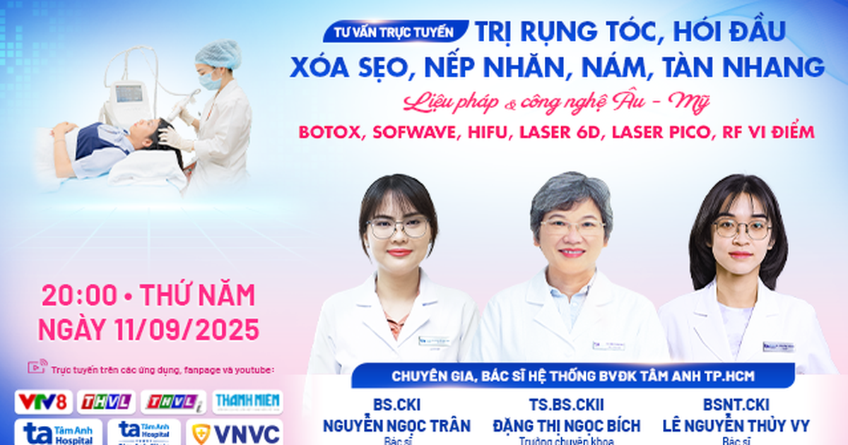 Trị rụng tóc, hói đầu, xóa sẹo, nếp nhăn, nám, tàn nhang bằng công nghệ hiện đại