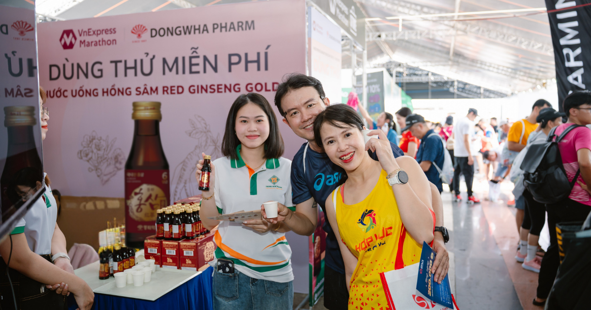 Nước hồng sâm Dongwha Red Ginseng Gold ‘tiếp lửa’ hơn 9.000 runner tại VnExpress Marathon Cần Thơ