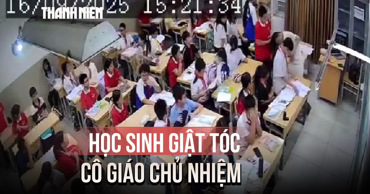 Bàng hoàng clip học sinh lớp 7 giật tóc, dúi đầu cô giáo trong lớp học