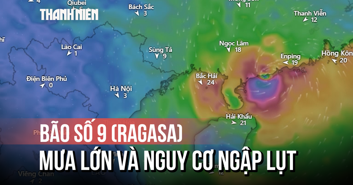 Bão số 9 (Rasaga) sẽ suy yếu khi đổ bộ Quảng Ninh