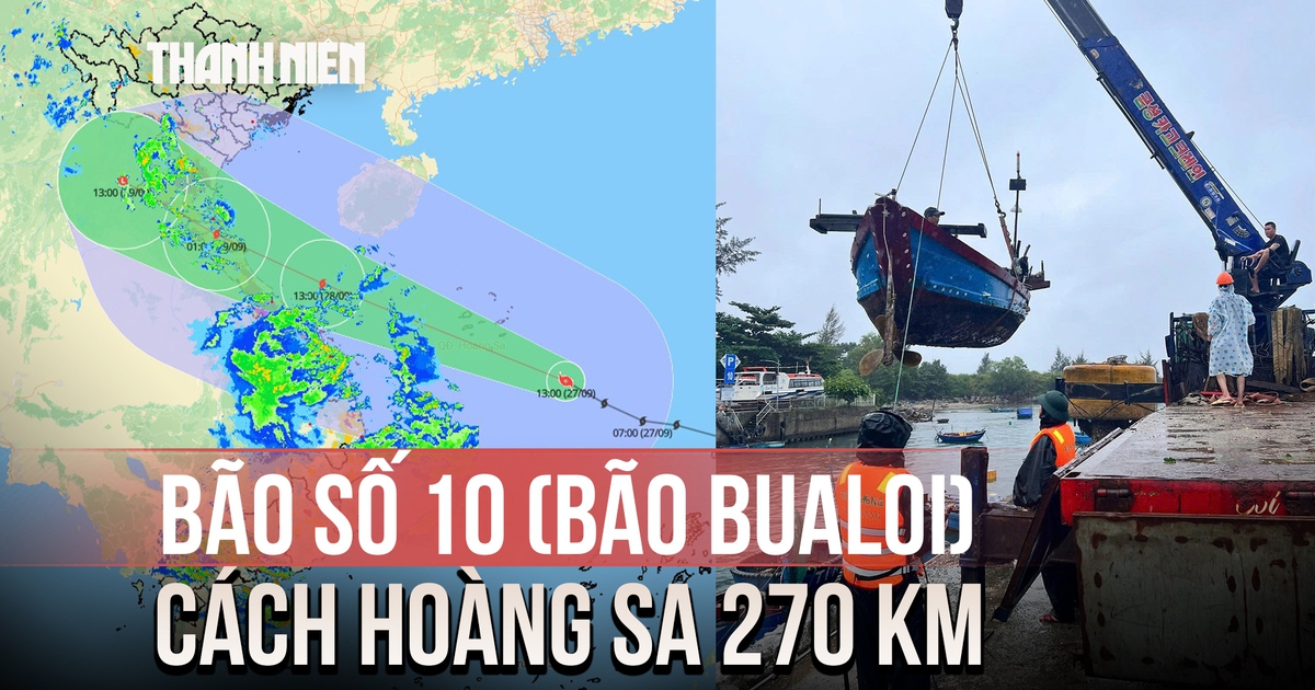 Bão số 10 (bão Bualoi) cách Hoàng Sa 270 km, hướng về Nghệ An - Quảng Trị