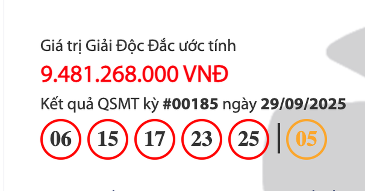 Kết quả xổ số Lotto 5/35 - Vietlott trưa 29.9, tiền cộng dồn gần 9,5 tỉ đồng