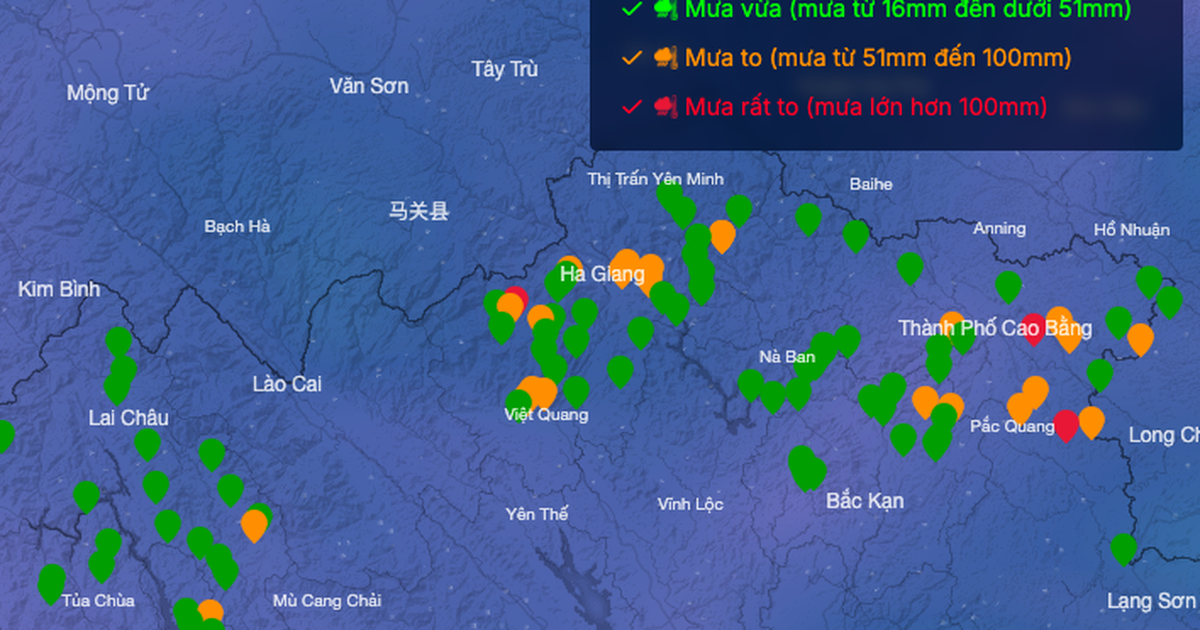 Ho&agrave;n lưu b&atilde;o số 7 tr&uacute;t mưa lớn xuống v&ugrave;ng n&uacute;i v&agrave; trung du Bắc bộ