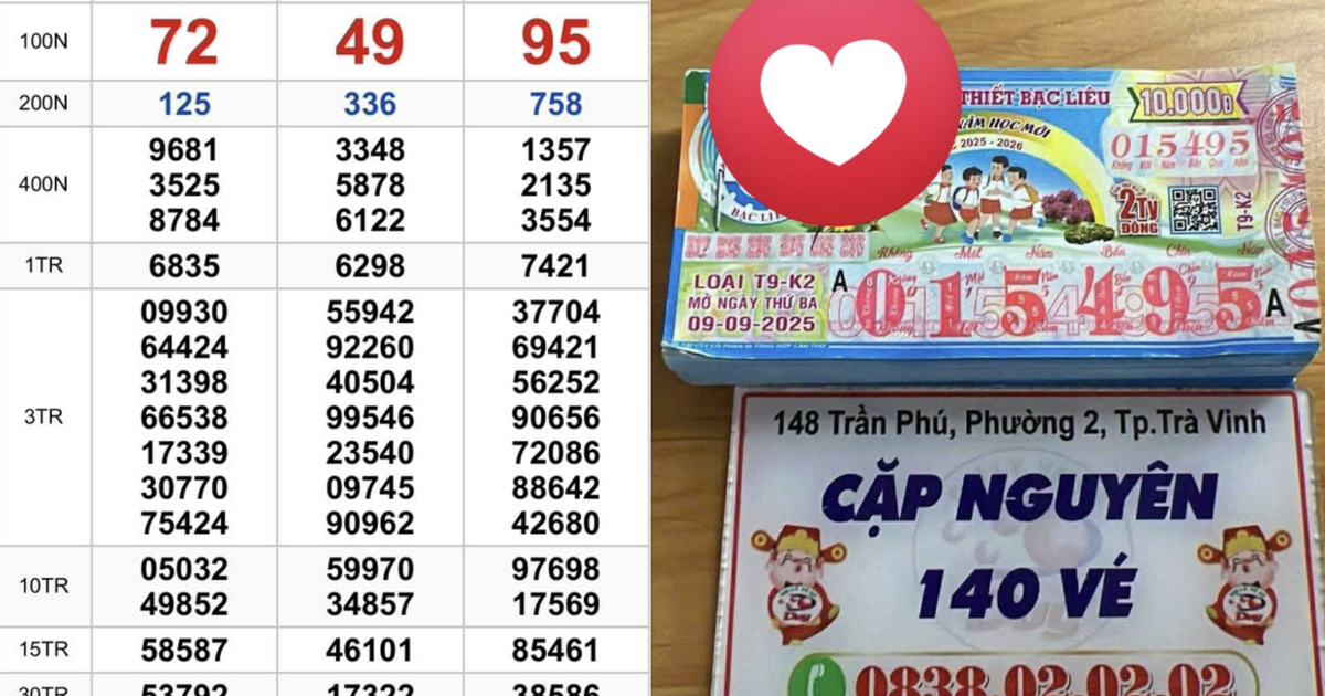 Xổ số miền Nam ng&agrave;y 9 th&aacute;ng 9: Bất ngờ cọc v&eacute; 140 tờ tr&uacute;ng đ&agrave;i Bạc Li&ecirc;u