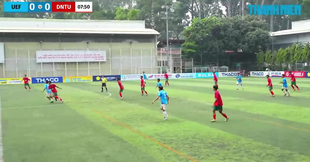 Highlight Trường ĐH Kinh tế Tài chính TP.HCM (UEF) 0-10 Trường ĐH Công nghệ Đồng Nai (DNTU): 'Trút mưa' bàn thắng