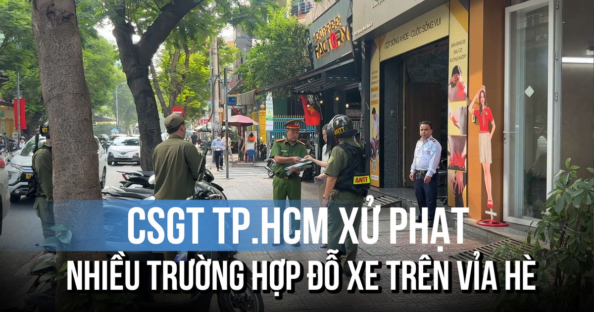 Đỗ xe máy trên vỉa hè trung tâm TP.HCM, hàng loạt trường hợp bị CSGT phạt