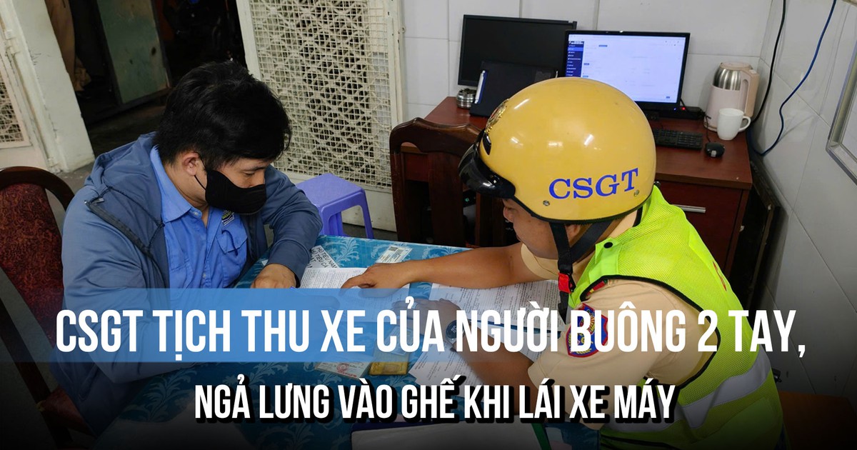 Buông 2 tay, ngả lưng vào ghế khi chạy xe máy, người đàn ông bị CSGT phạt tiền, tịch thu xe