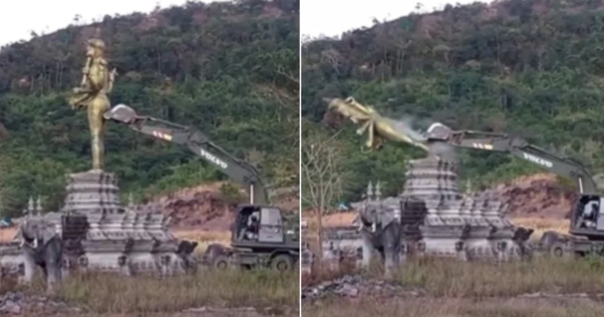 Thái Lan dựng tượng Phật tại nơi dỡ tượng thần Vishnu ở biên giới, Campuchia lên tiếng