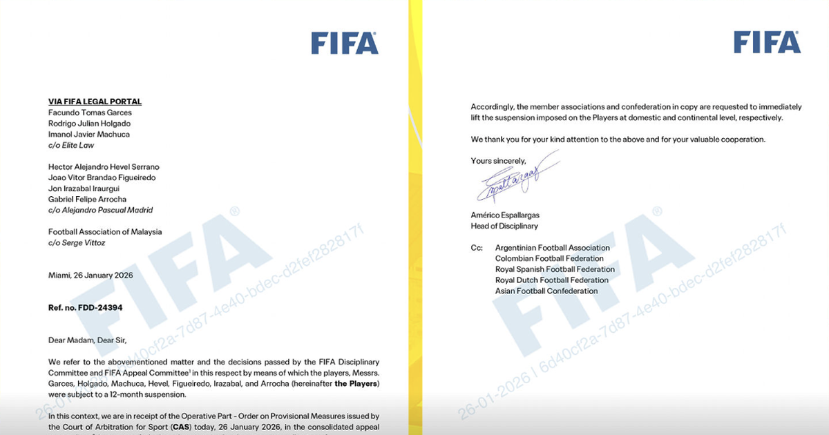 FIFA nối gót CAS, công bố lệnh tạm gỡ án phạt 7 cầu thủ nhập tịch 'lậu' Malaysia: Việt Nam lo lắng