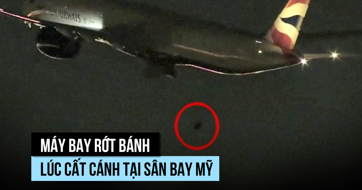 Máy bay chở khách rớt bánh khi đang cất cánh tại Mỹ