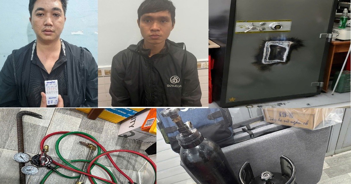 Bắt quả tang 2 thanh niên mang đèn khò phá két sắt để trộm tiệm vàng