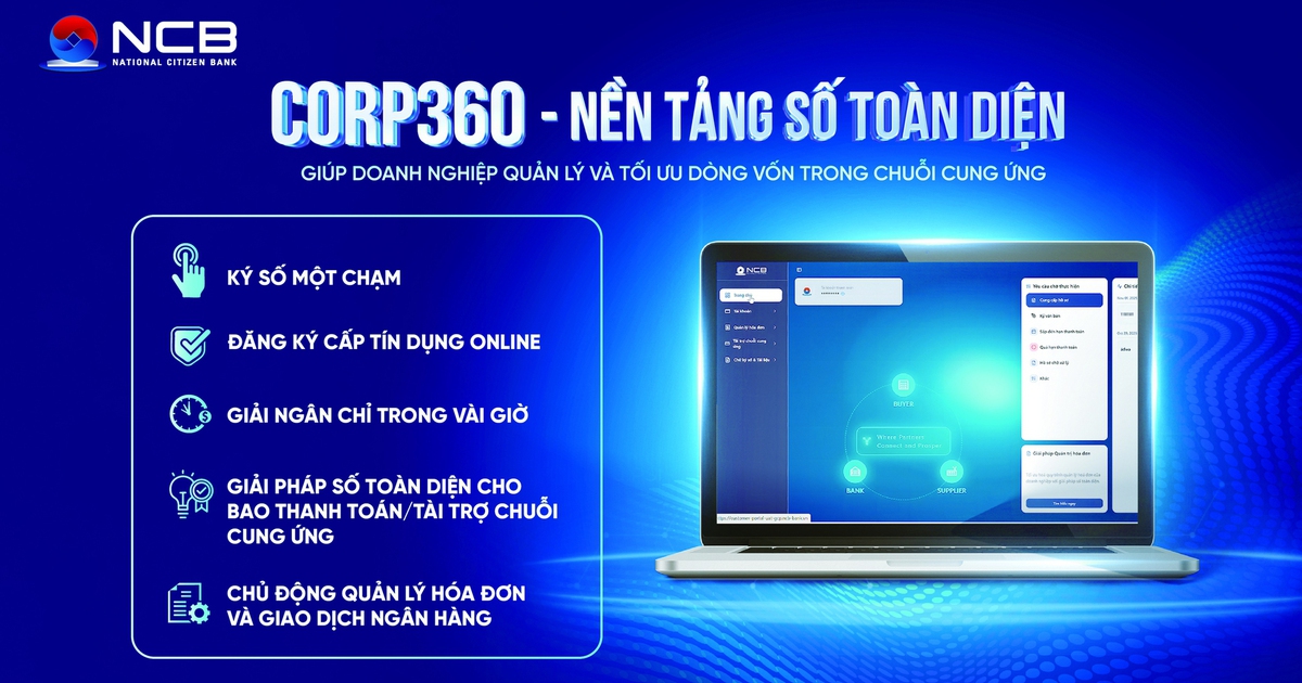NCB triển khai nền tảng tài trợ chuỗi cung ứng Corp360