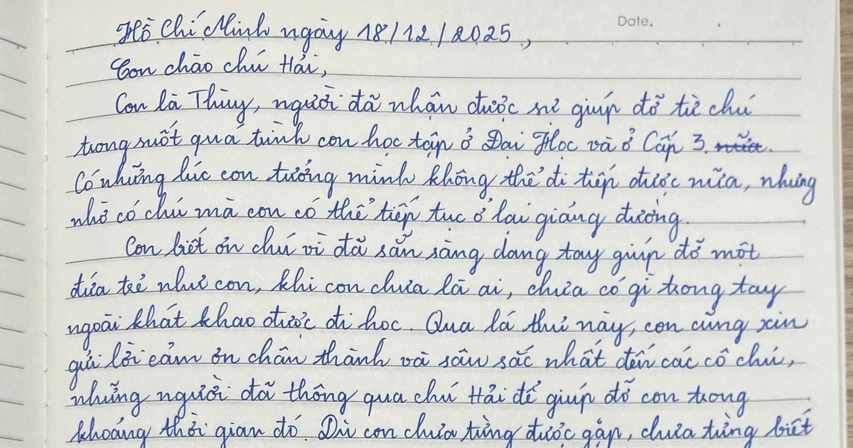 Lan tỏa trên mạng xã hội: Nữ sinh viên viết thư tay cảm ơn các ân nhân