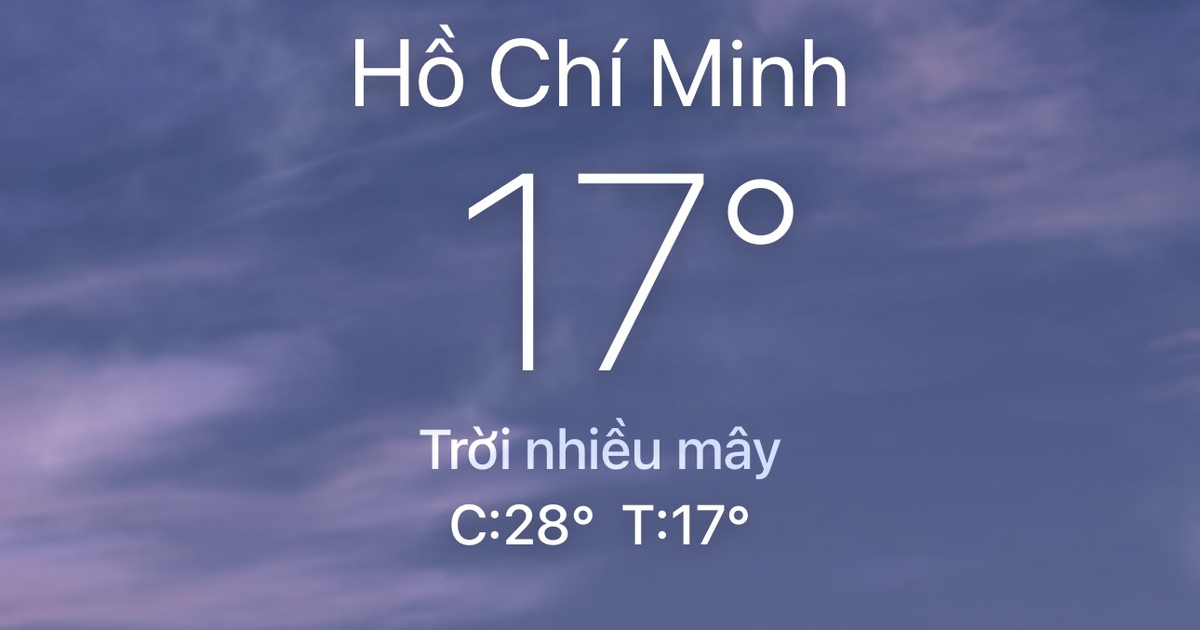 Sáng nay, nhiệt độ ở TP.HCM xuống 17 độ C