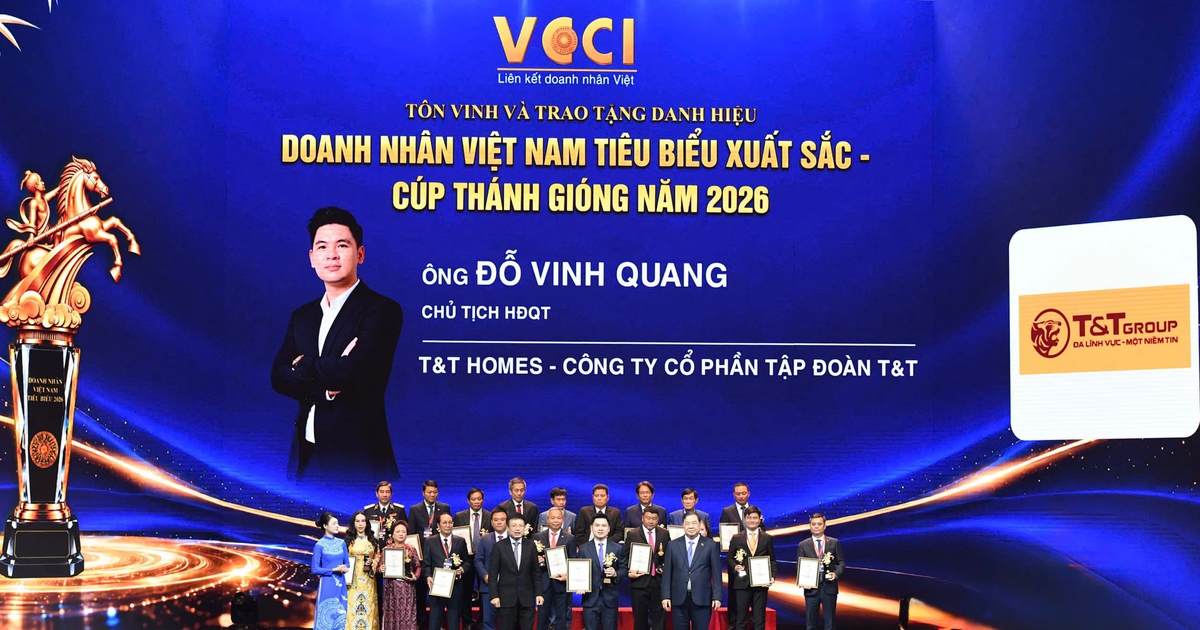 Phó chủ tịch T&T Group Đỗ Vinh Quang nhận Cúp Thánh Gióng 2026