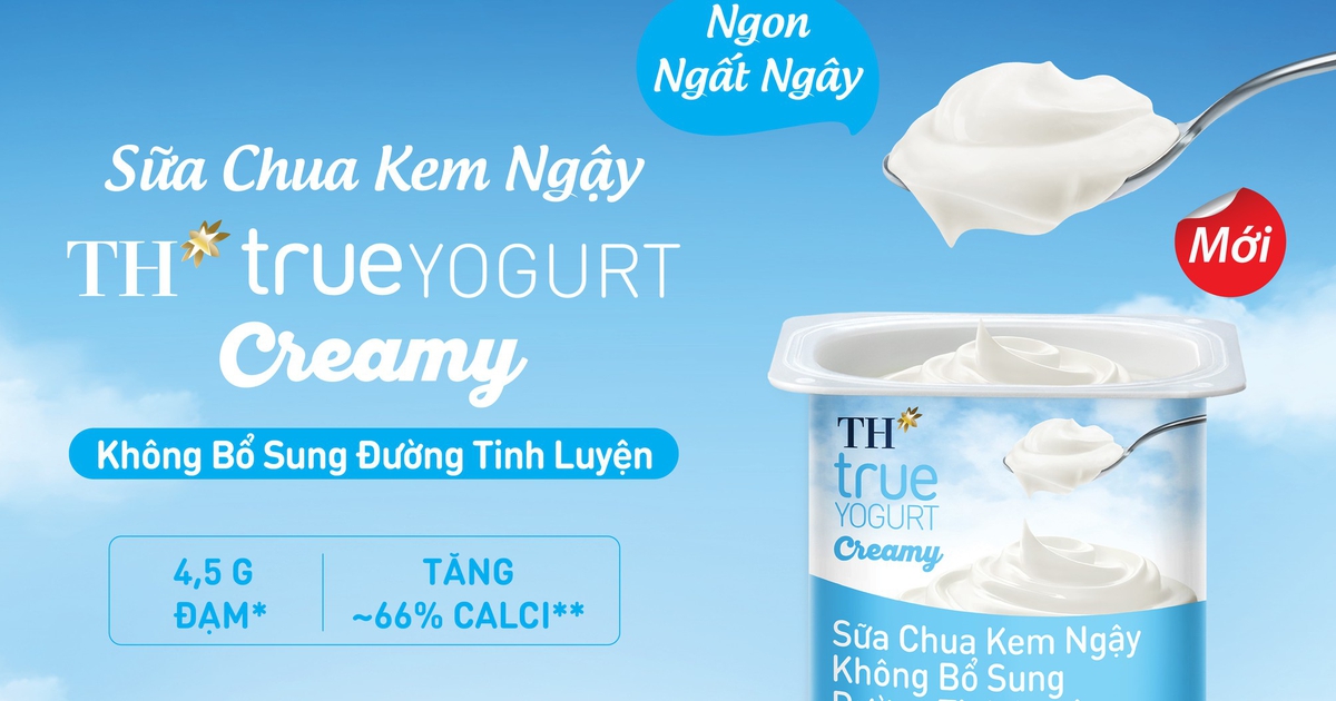 TH ra mắt sữa chua kem ngậy không bổ sung đường tinh luyện TH true YOGURT Creamy