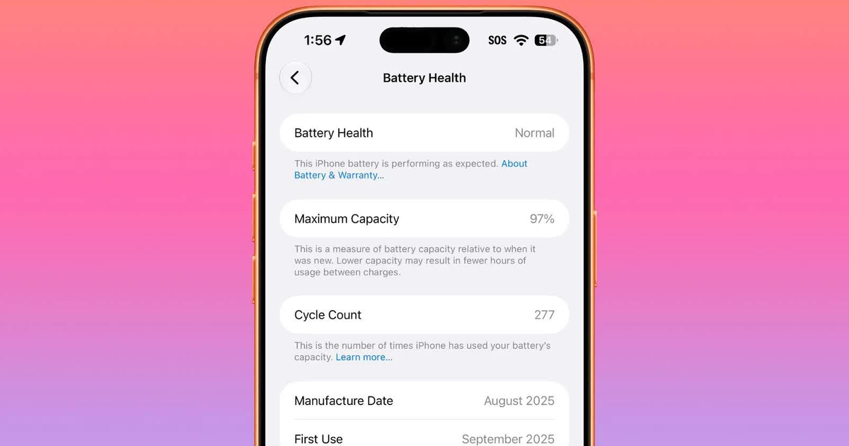 Sạc iPhone 17 Pro Max đến 80% thay vì đầy, pin sau một năm thế nào?