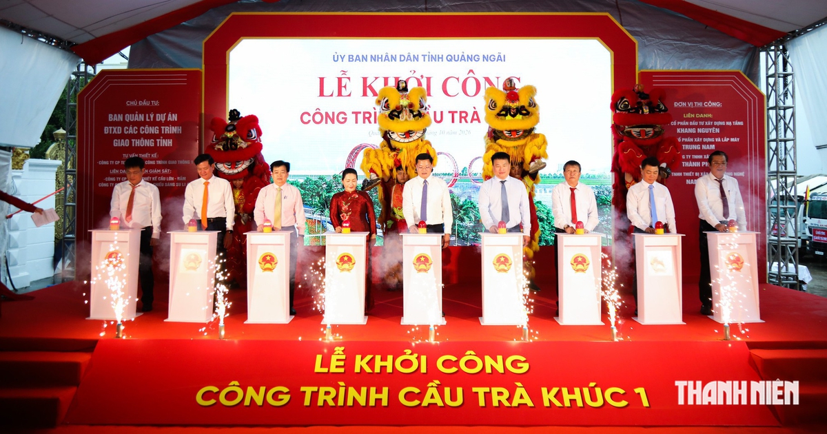 Khởi công cầu Trà Khúc 1 mang hình tượng "bờ xe nước" gần 2.200 tỉ đồng