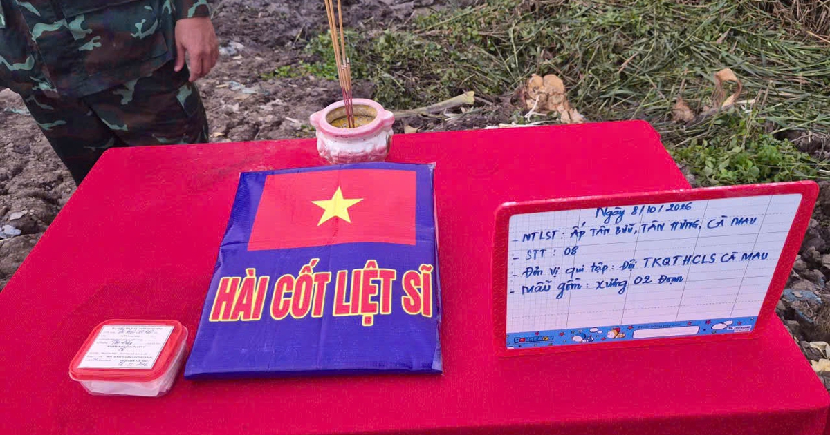 Cà Mau tìm thấy thêm hài cốt liệt sĩ tại nghĩa trang tạm