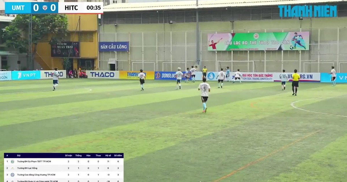 Highlight Trường ĐH Quản lí và Công nghệ TP.HCM (UMT) 1-1 Trường CĐ Công thương TP.HCM (HITC): Bất phân thắng bại