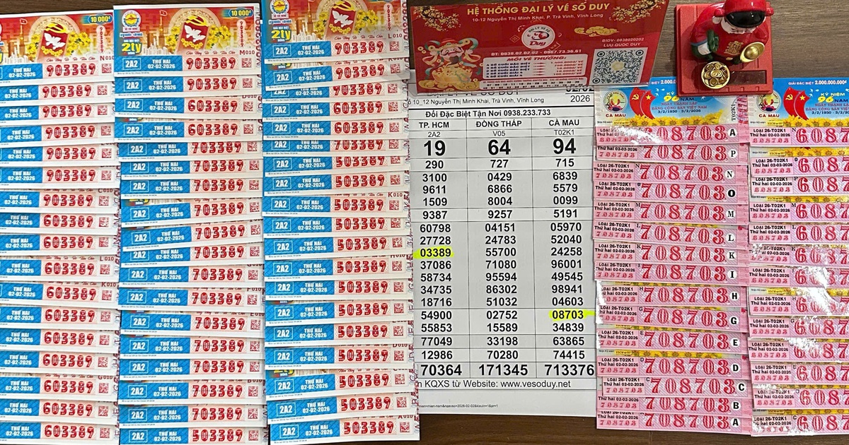Xổ số miền Nam ngày 2 tháng 2: Khách trúng 98 tờ đài TP.HCM, Cà Mau