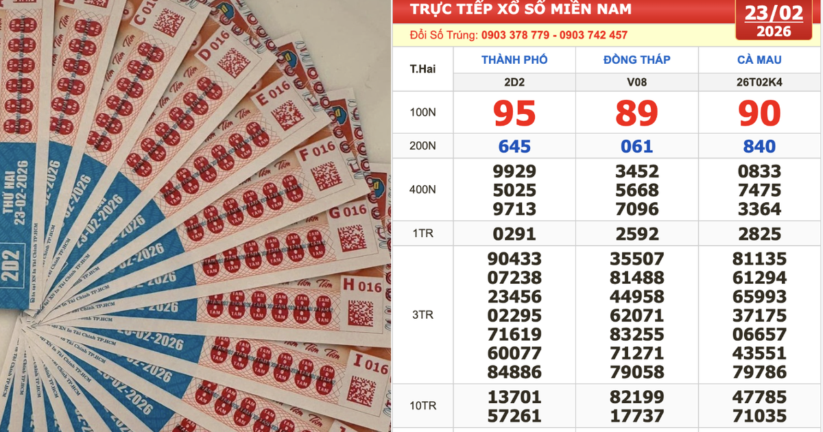 Xổ số miền Nam ngày 23 tháng 2: Truy tìm vé 123456 trúng đài TP.HCM