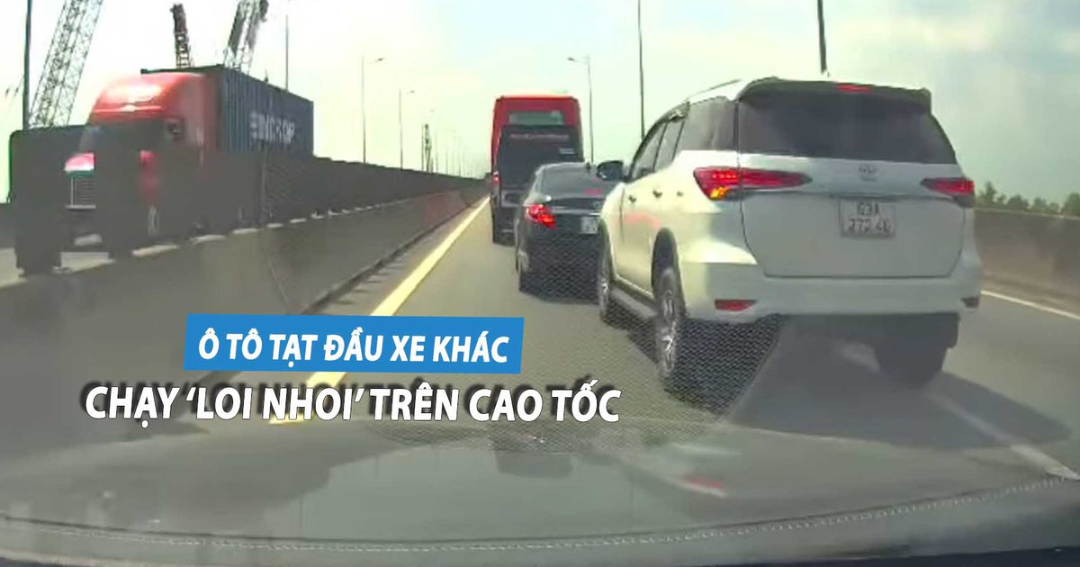 Phẫn nộ ô tô chạy 'loi nhoi', liên tục chuyển làn ẩu trên cao tốc