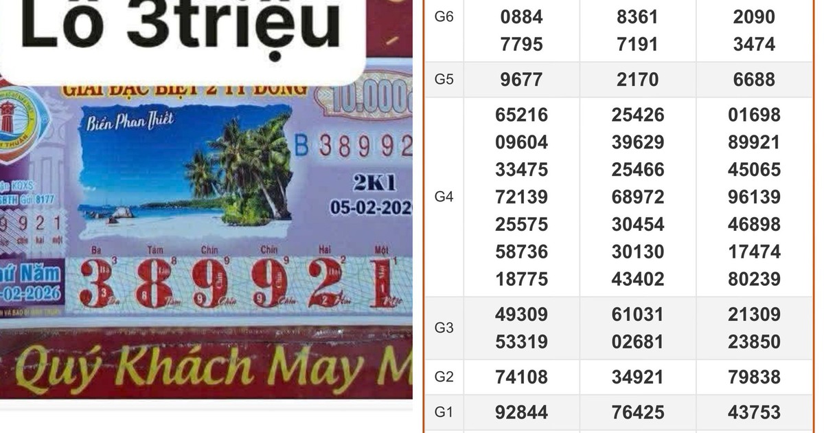 Xổ số miền Nam ngày 5 tháng 2: Xuất hiện 28 tờ trúng đài An Giang, BìnhThuận