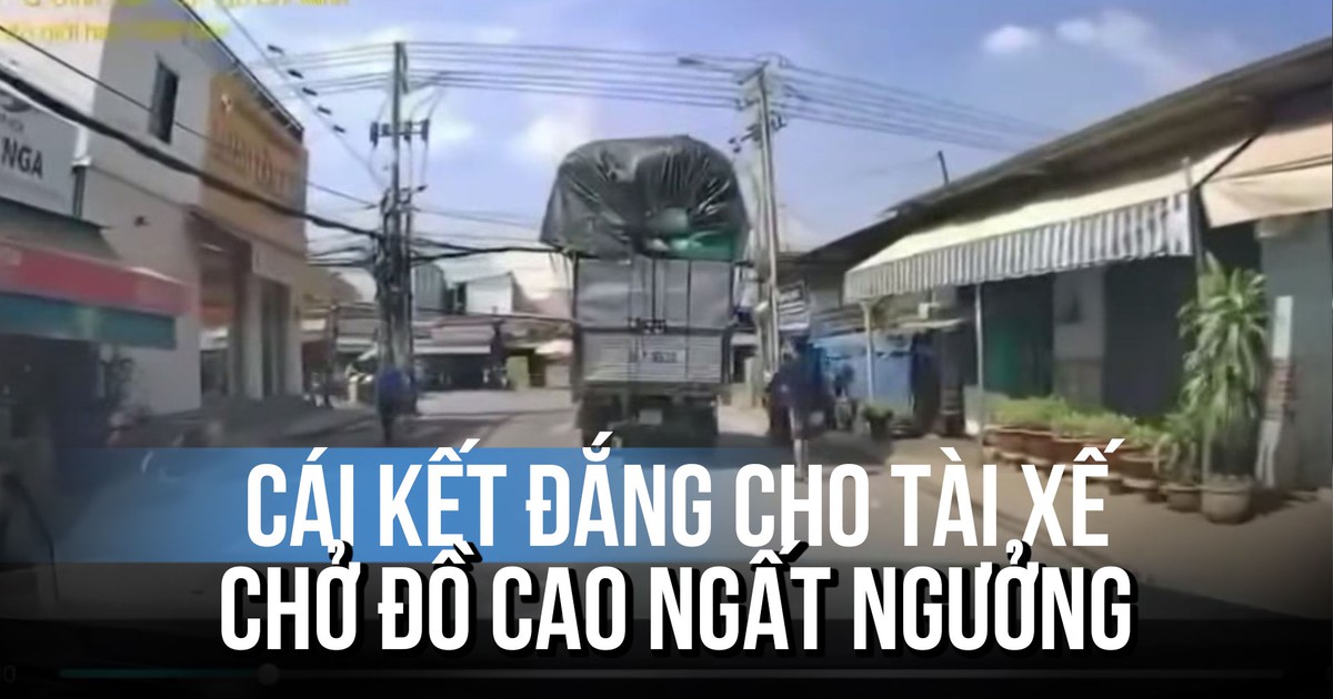 Thót tim xe tải chở đồ cao ngất ngưởng, rơi bao hàng trúng người đi đường