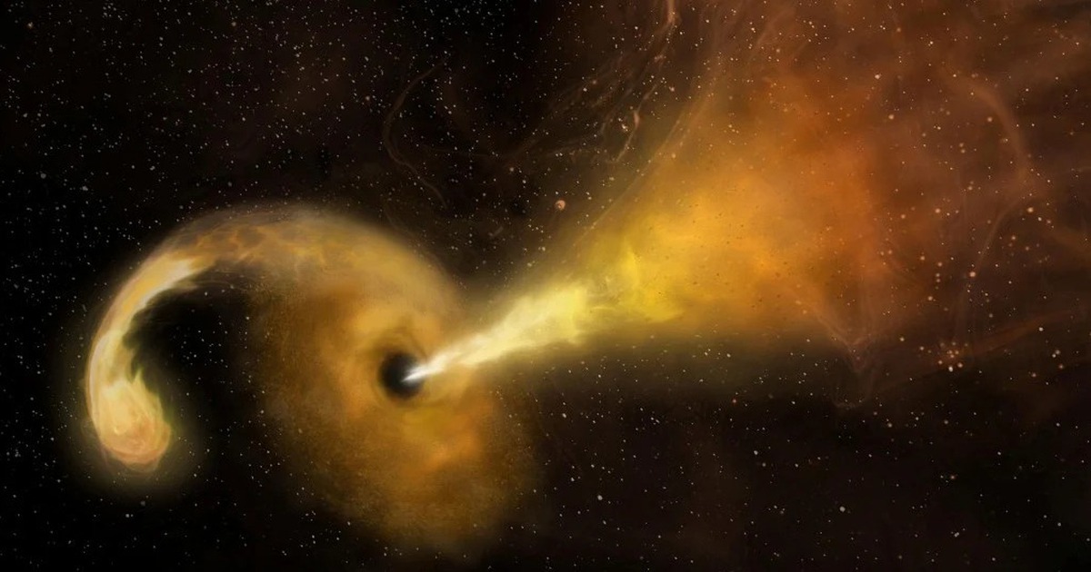 Phát hiện hố đen phun vật chất bất thường sau khi nuốt chửng một ngôi sao