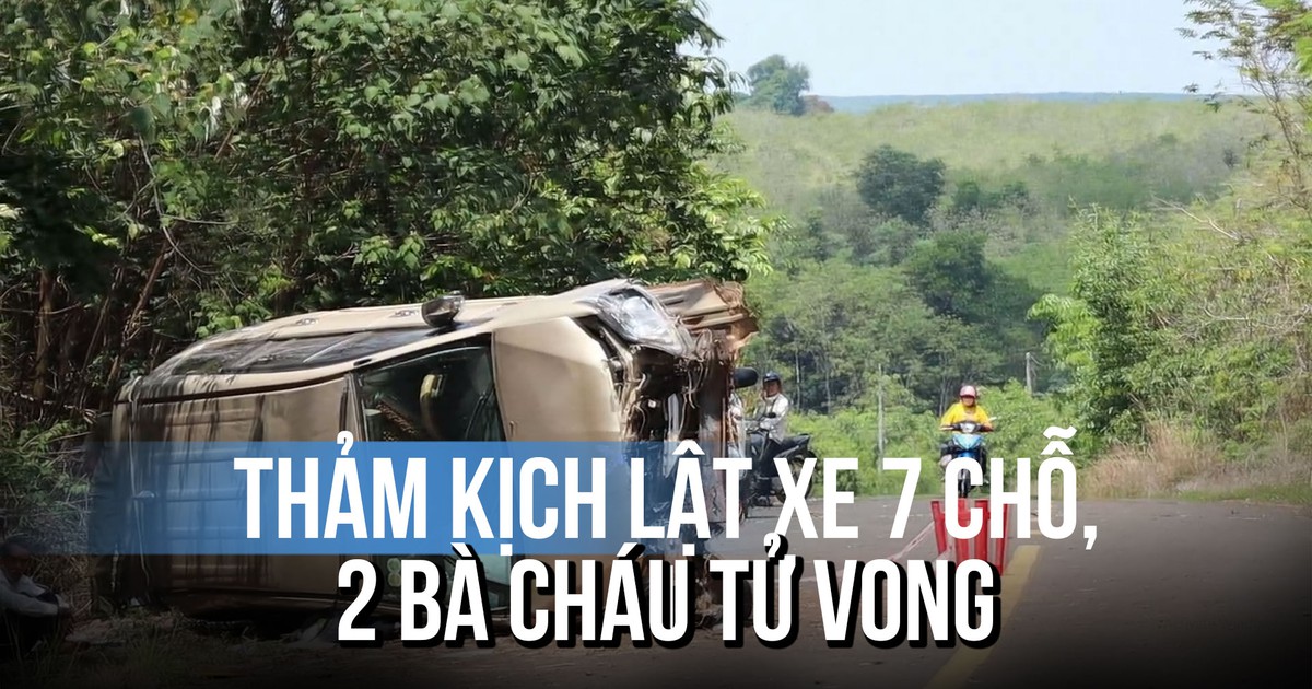 Thảm kịch xe 7 chỗ lật nghiêng trên đường, 2 bà cháu tử vong