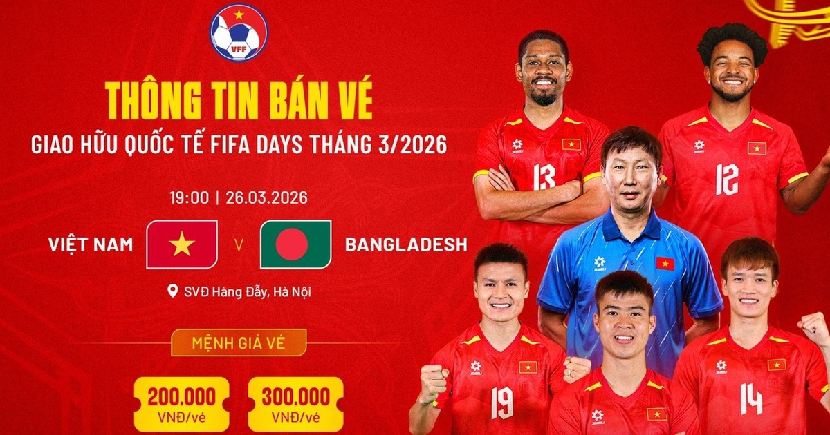 Vé xem đội tuyển Việt Nam 'chạy thử' ở Hàng Đẫy trước trận đại chiến Malaysia giá bao nhiêu?