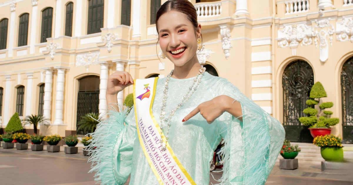 Hoa hậu Môi trường thế giới 2023 Nguyễn Thanh Hà tỏa sáng trong tà áo dài Việt