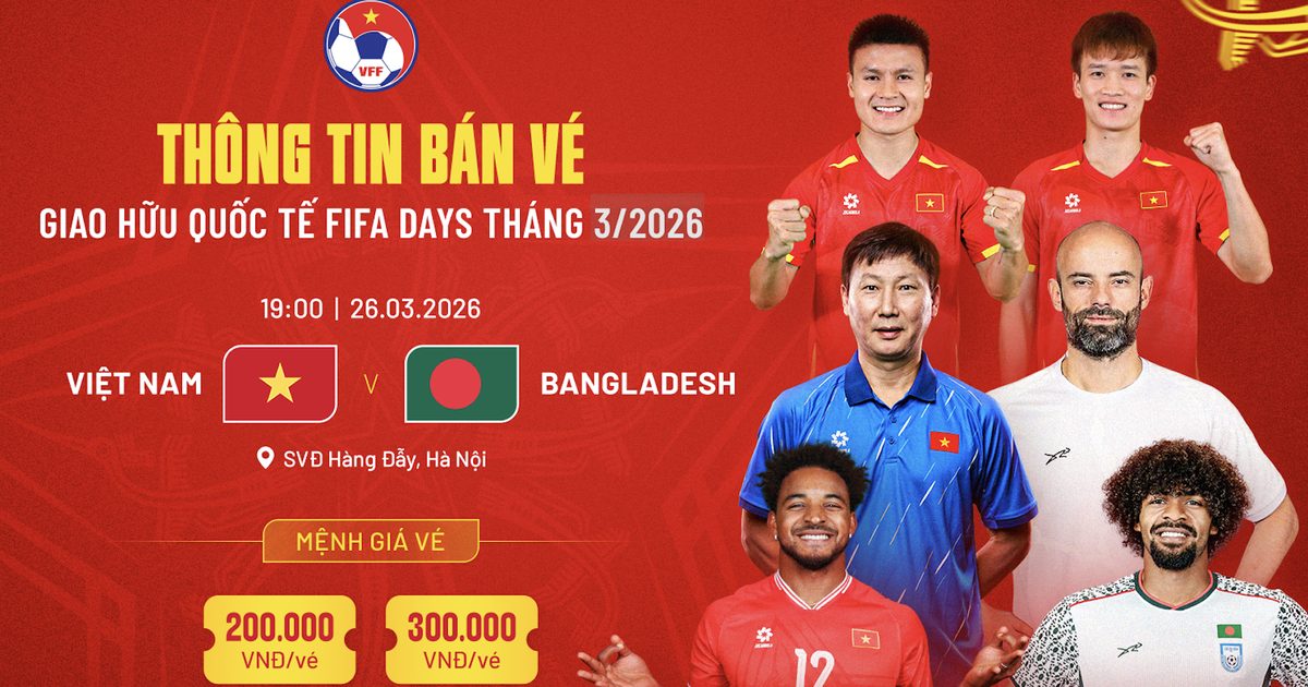 Vé xem đội tuyển Việt Nam 'chạy thử' ở Hàng Đẫy trước trận đại chiến Malaysia giá bao nhiêu?