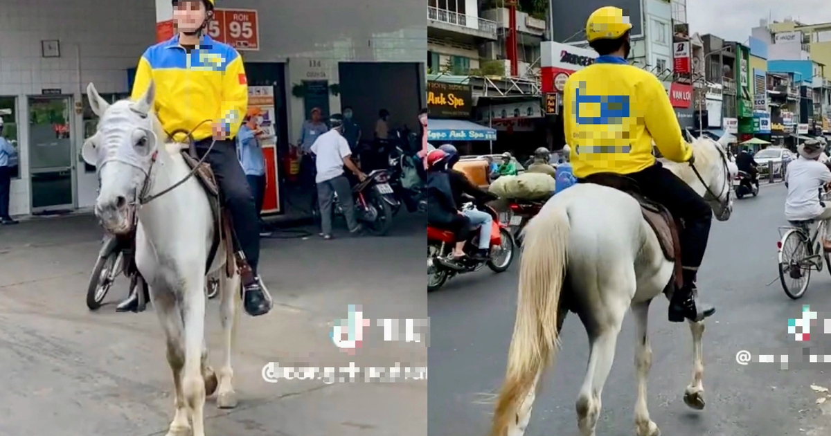 Sự thật clip xe ôm công nghệ cưỡi ngựa vào cây xăng ở TP.HCM gây sốt mạng