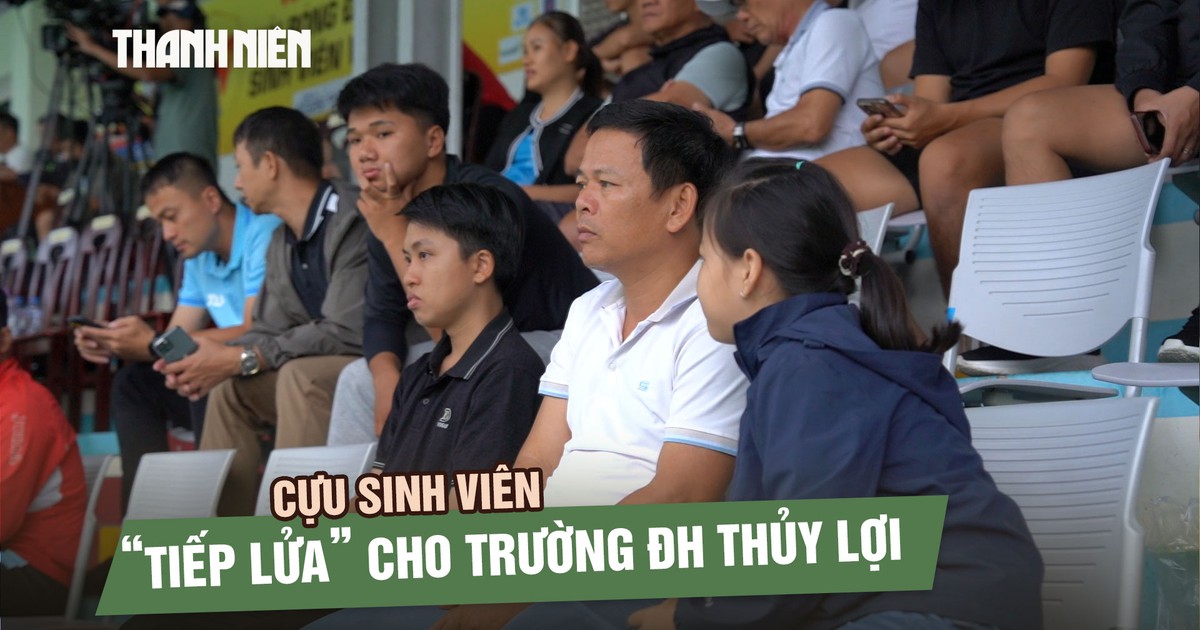 Cựu sinh viên trường ĐH Thủy Lợi ‘truyền lửa’ đam mê cho con từ khán đài TNSV THACO Cup 2026