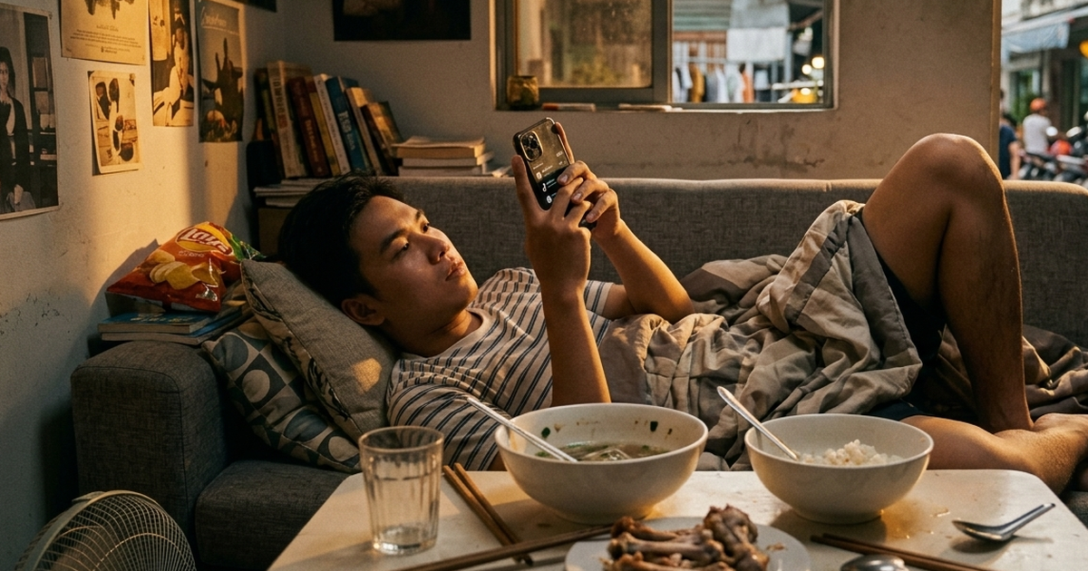 Điều gì xảy ra cho cơ thể nếu vừa ăn xong nằm lướt điện thoại?