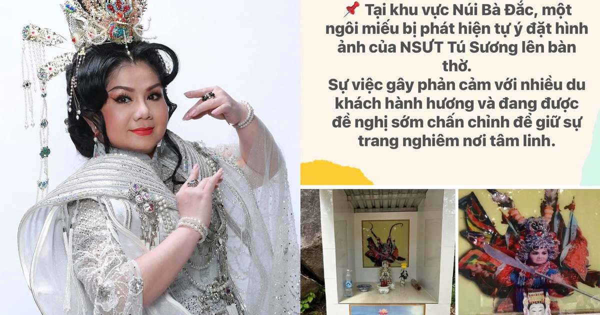 Nghệ sĩ cải lương Tú Sương nói gì vụ hình ảnh được đặt trong miếu thờ?
