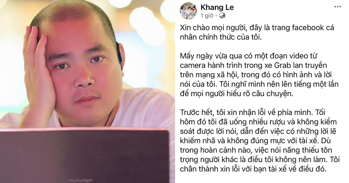 Nhạc sĩ Minh Khang lên tiếng xin lỗi tài xế Grab, vì sao dân mạng tiếp tục tranh cãi?