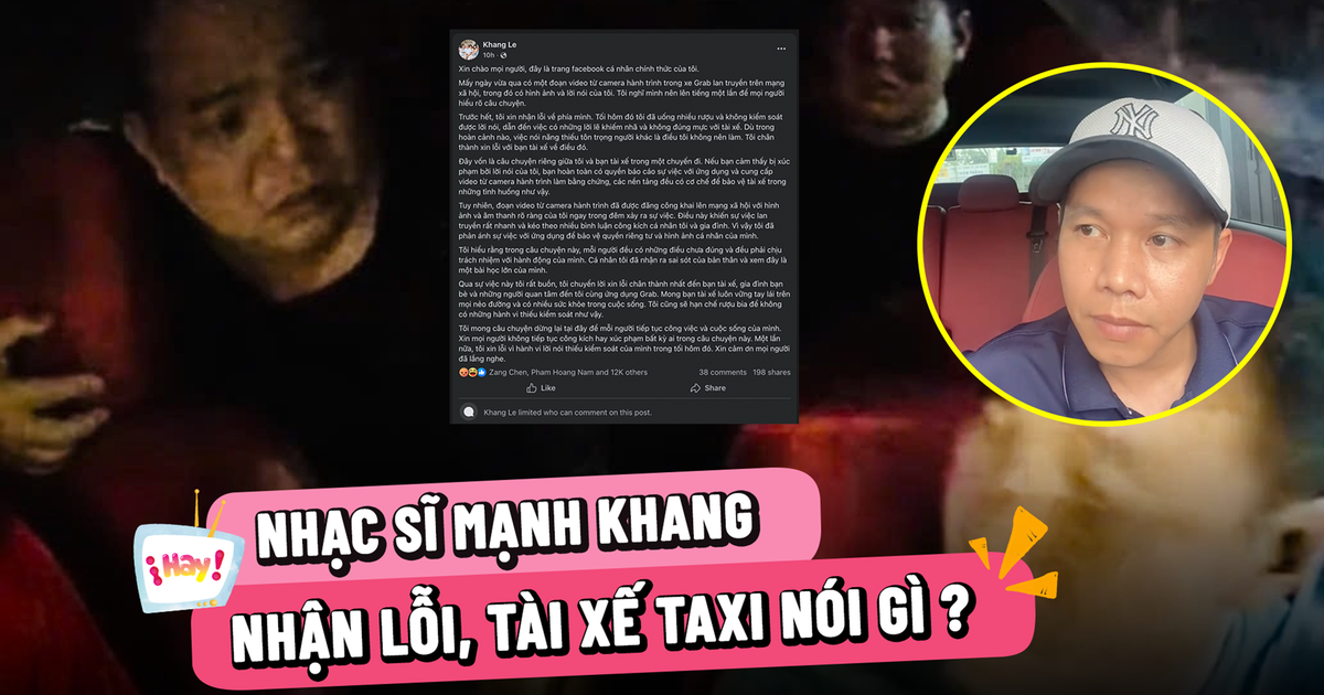 Nhạc sĩ Minh Khang nhận lỗi, tài xế taxi: lời xin lỗi không phải cho tôi