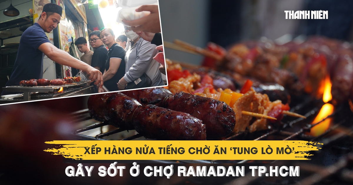 Xếp hàng nửa tiếng chờ ăn ‘tung lò mò’ gây sốt ở chợ Ramadan TP.HCM