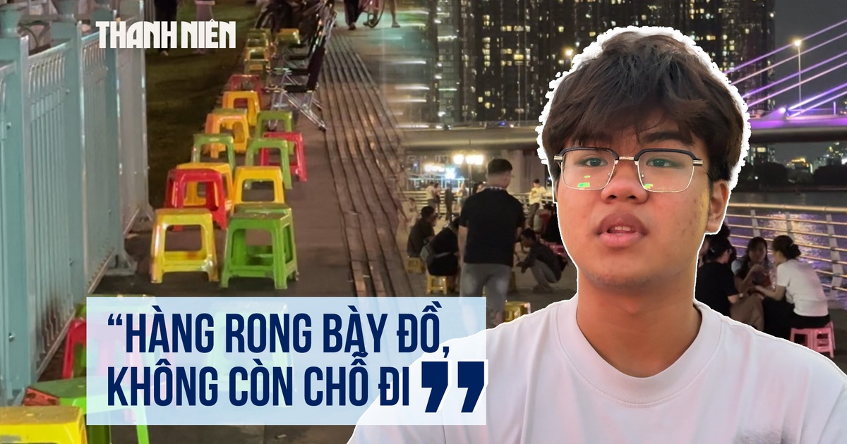 Bủa vây hàng rong chèo kéo, xe máy chiếm lối đi ở công viên khu vực bến Bạch Đằng