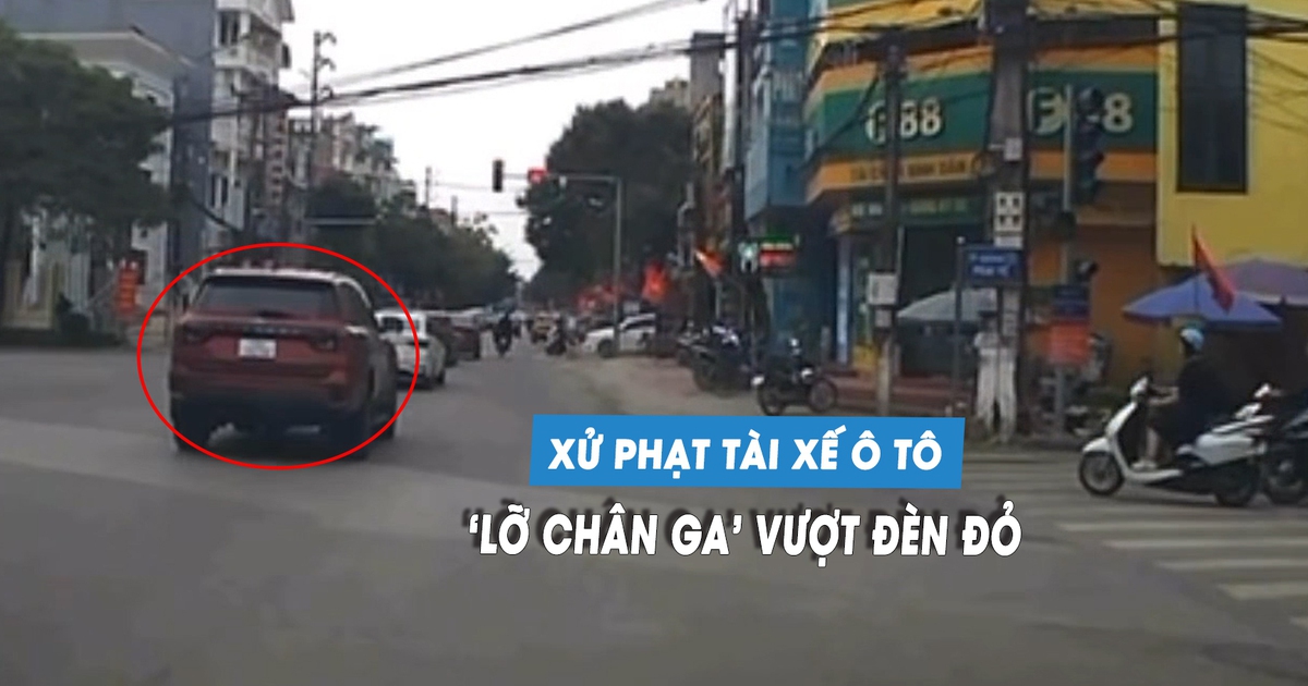 Tài xế ô tô 'lỡ chân ga' vượt đèn đỏ, bị xử phạt gần 20 triệu đồng