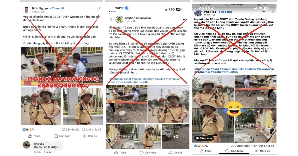 Chuyển hồ sơ vụ bịa đặt CSGT Tuyên Quang không cho thổi lại cồn để điều tra